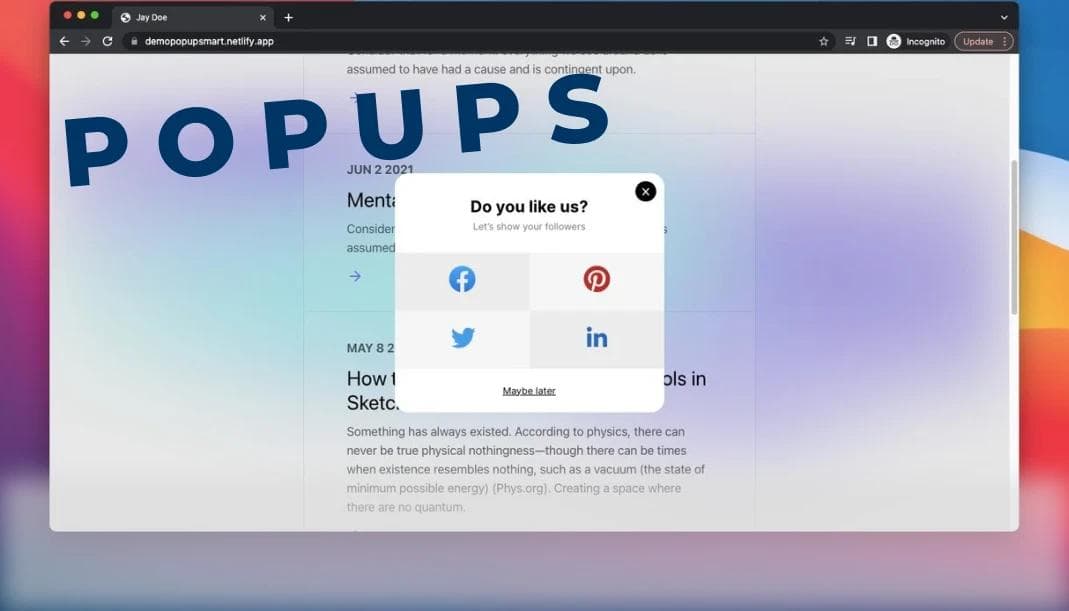 Easiest way to create popups in react